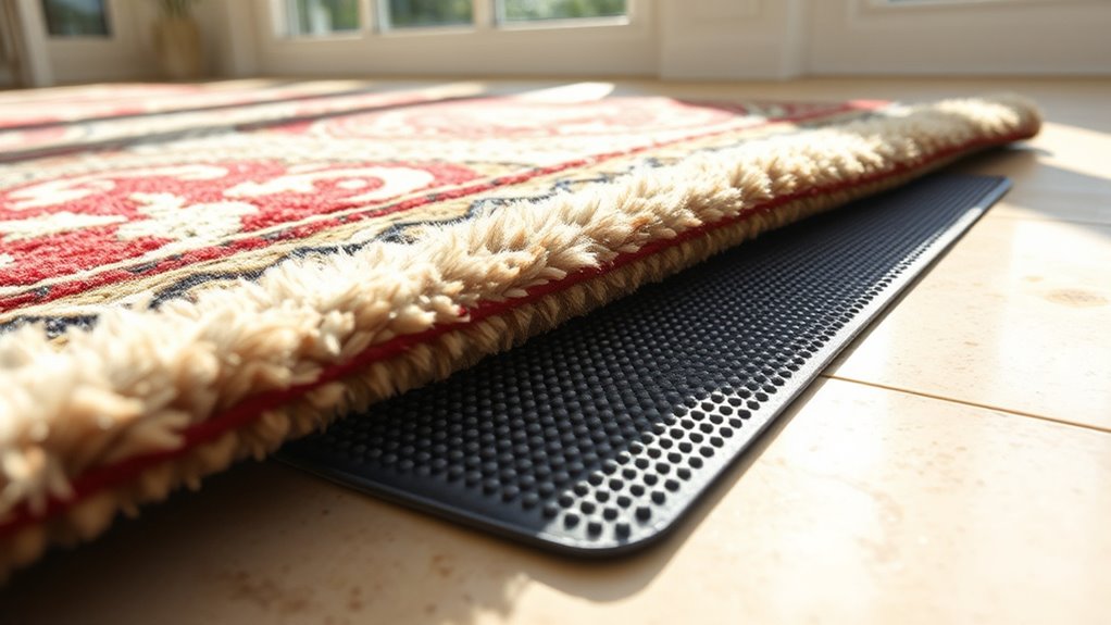 tile floor rug pad considerations