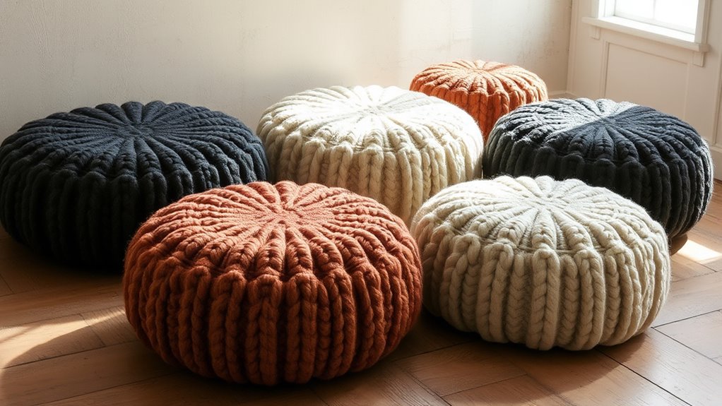 top artisan wool ottoman poufs