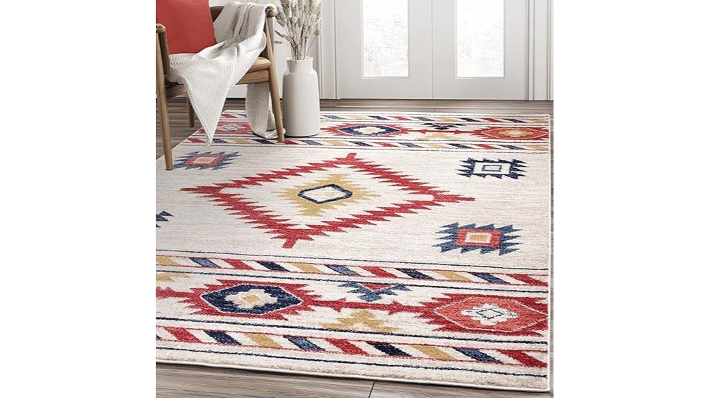 tribal red beige rug