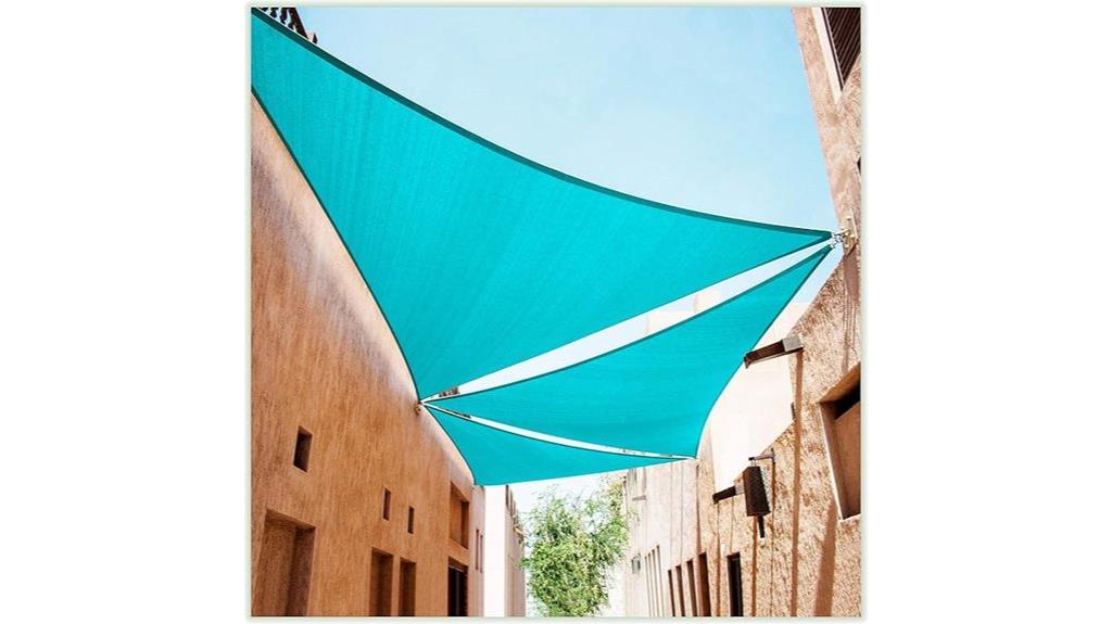 turquoise triangle sun shade