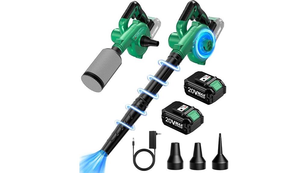 two 20v cordless blowers
