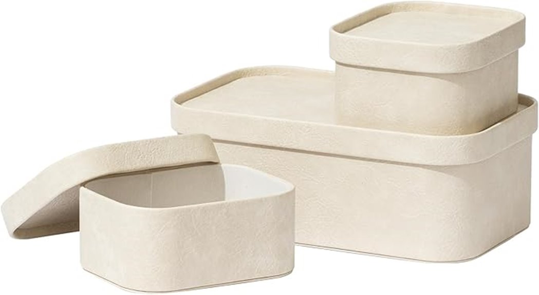 vegan leather storage set