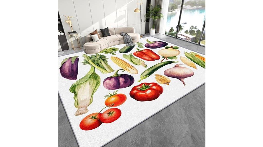 vegetable print kitchen rug