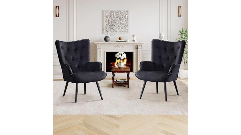 velvet accent chair pair