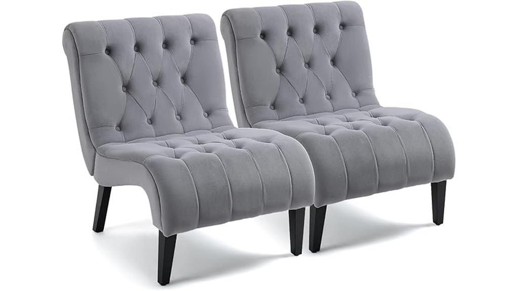 velvet accent chair pair