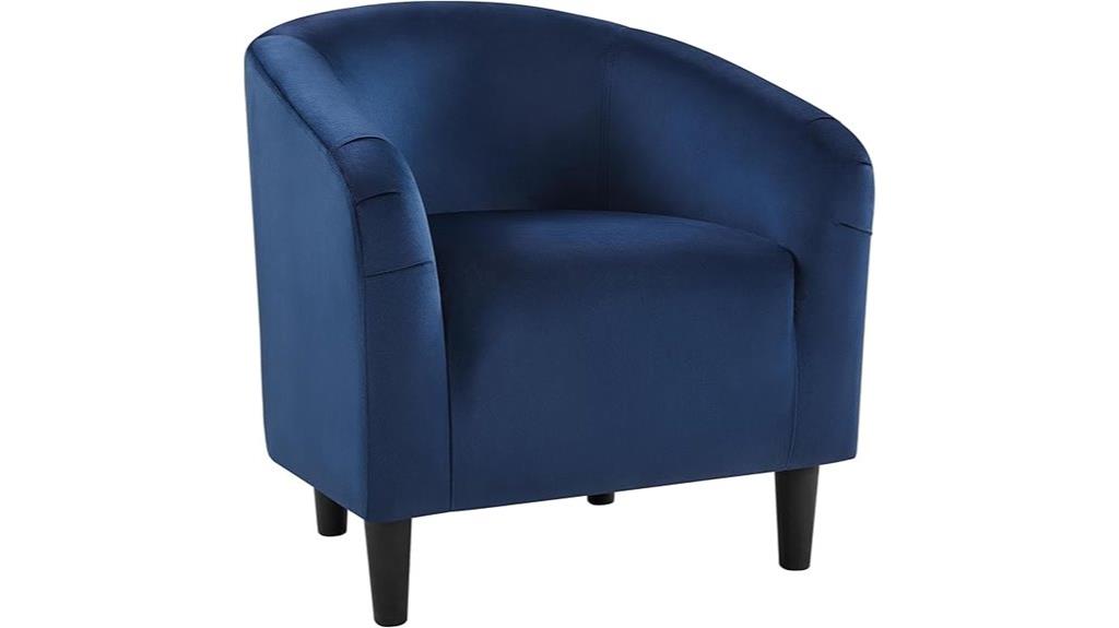 velvet armrest club chair