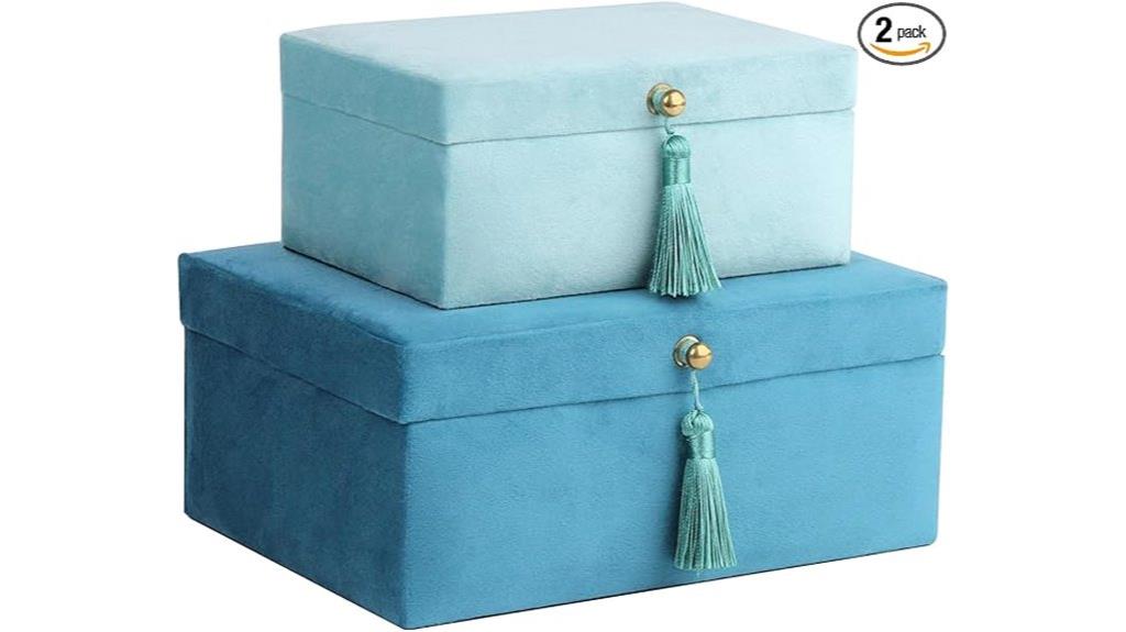 velvet jewelry box set