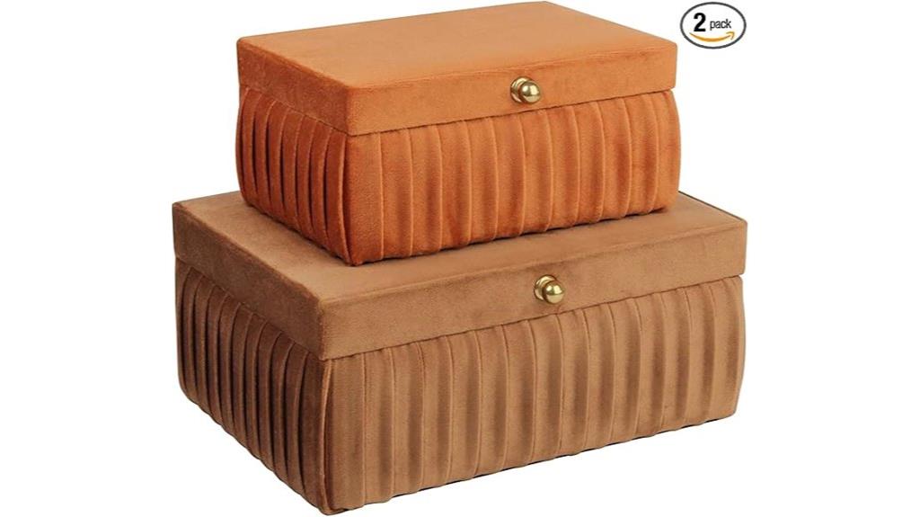 velvet jewelry box set