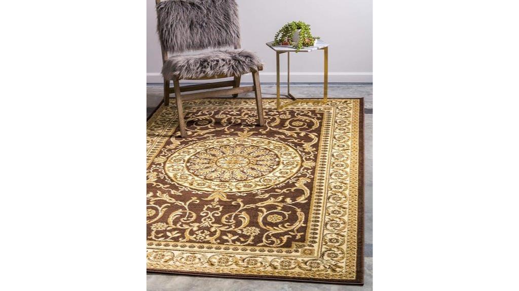 versailles brown ivory rug