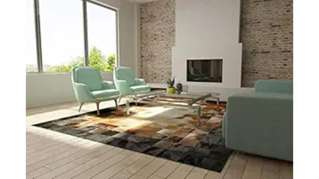vintage cowhide patchwork rug