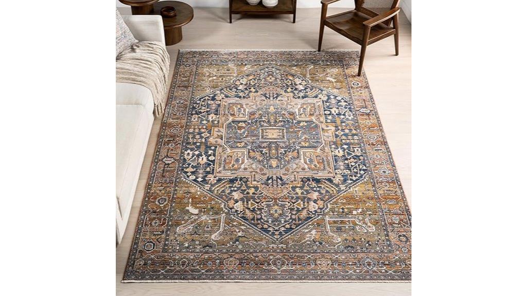 vintage medallion fringe rug