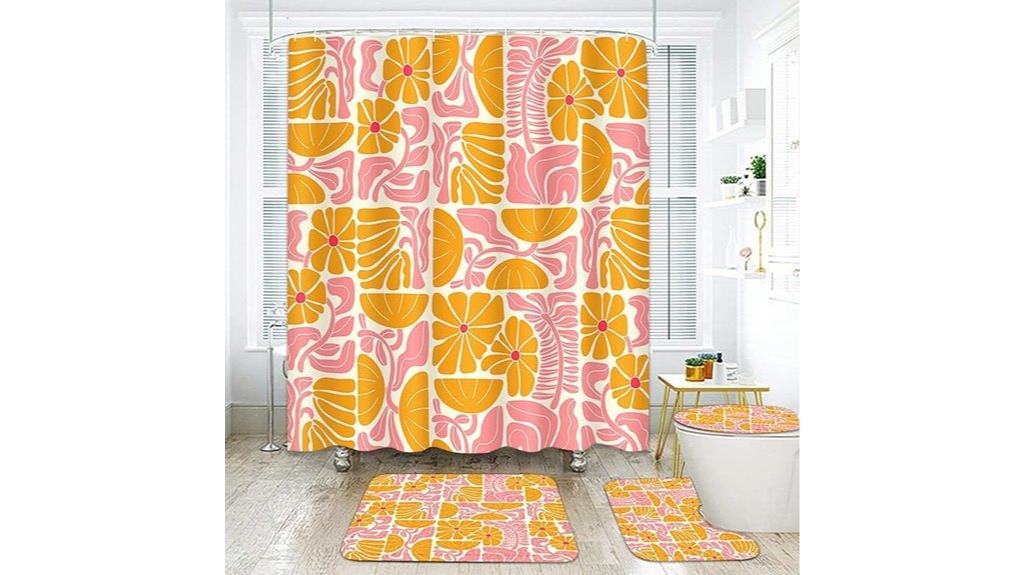 vintage pink orange bathroom set
