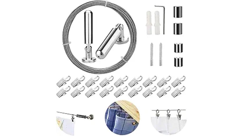 wall mounted curtain wire
