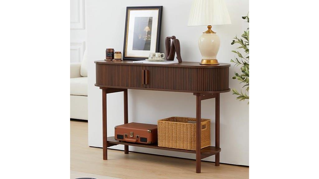 walnut console with storage