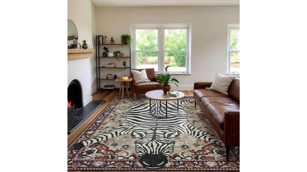 washable zebra rug