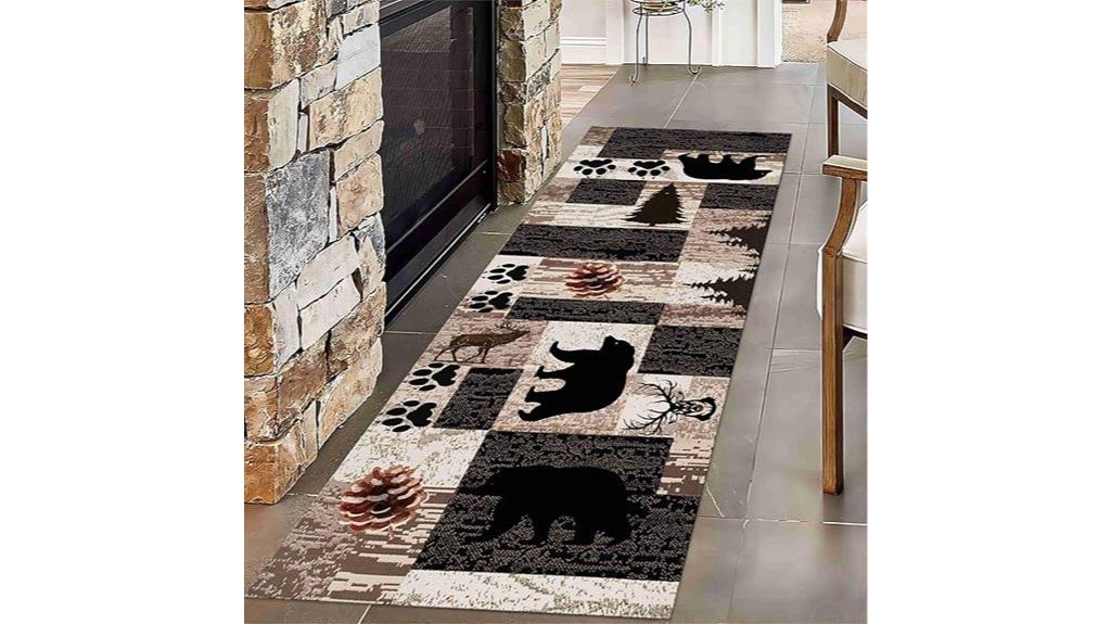 western wildlife log rug