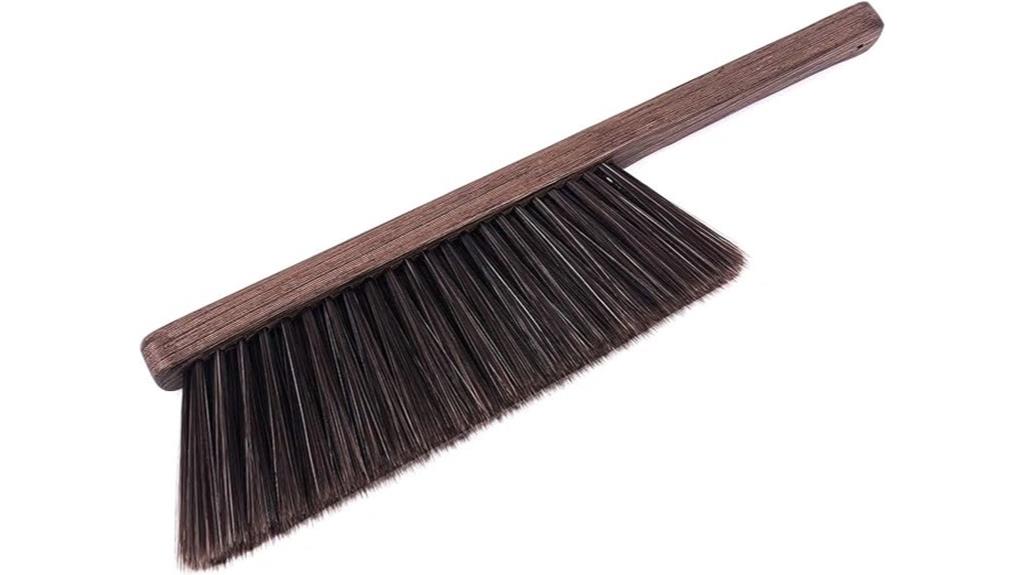 wooden handled hand broom