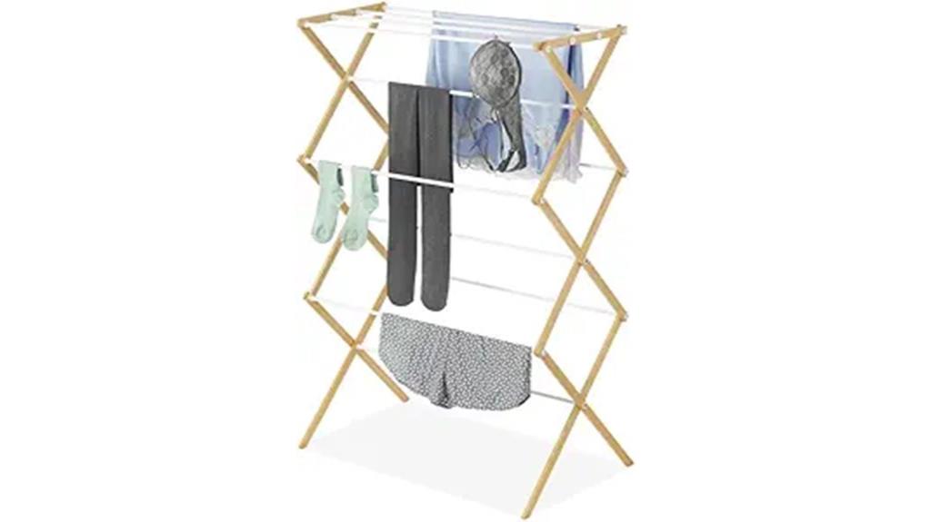 wooden laundry drying rack
