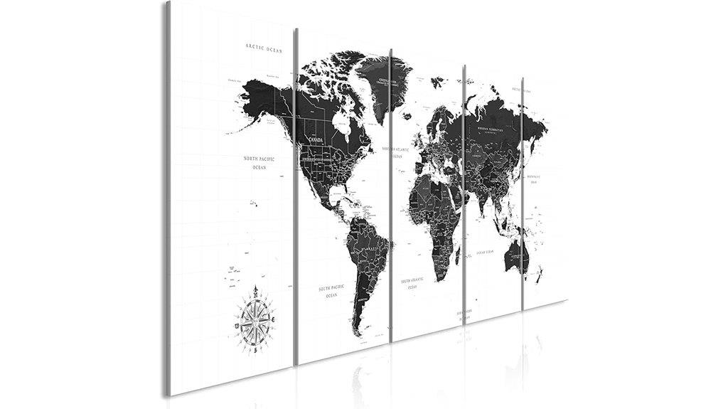 world map acoustic wall art
