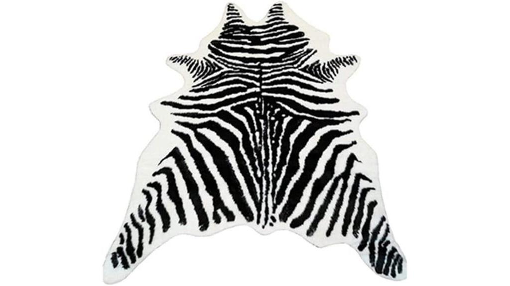 zebra faux cowhide rug