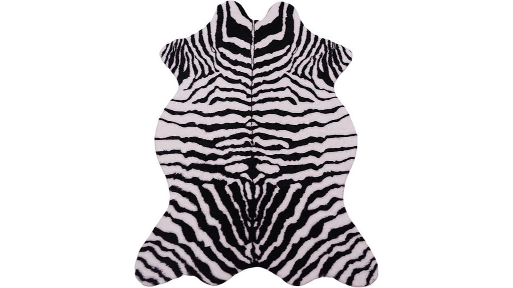 zebra faux fur rug