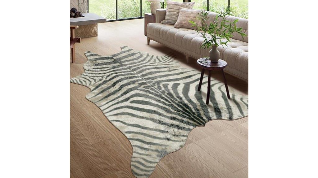 zebra pattern rug dimensions