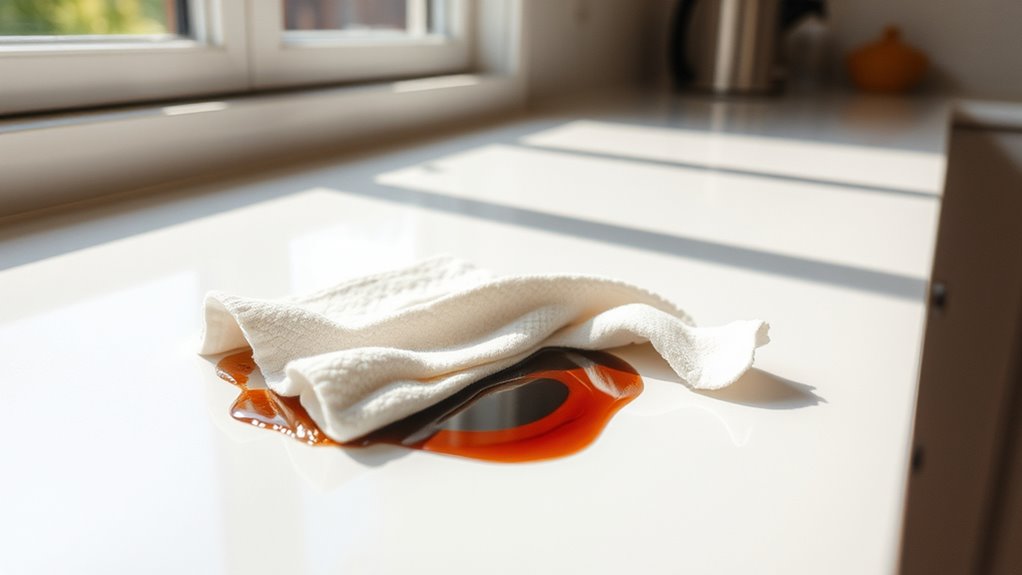 clean spills promptly always