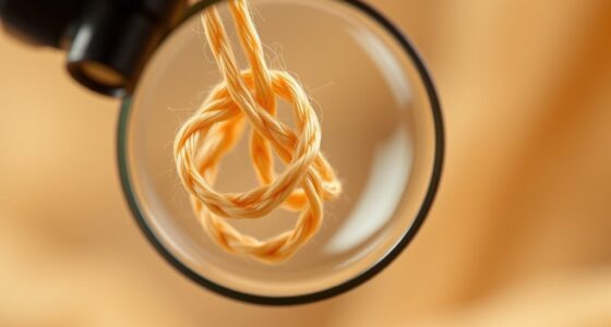 examine tiny knots closely