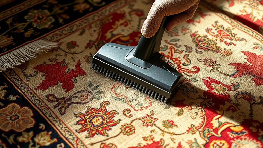gentle vacuuming preserves antique rugs