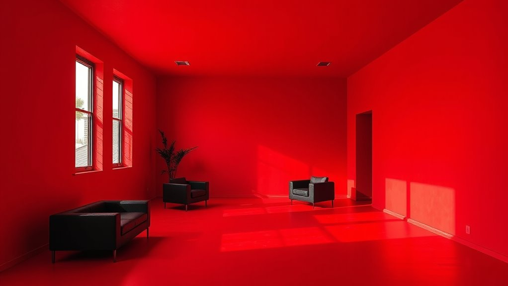 vibrant monochrome room design