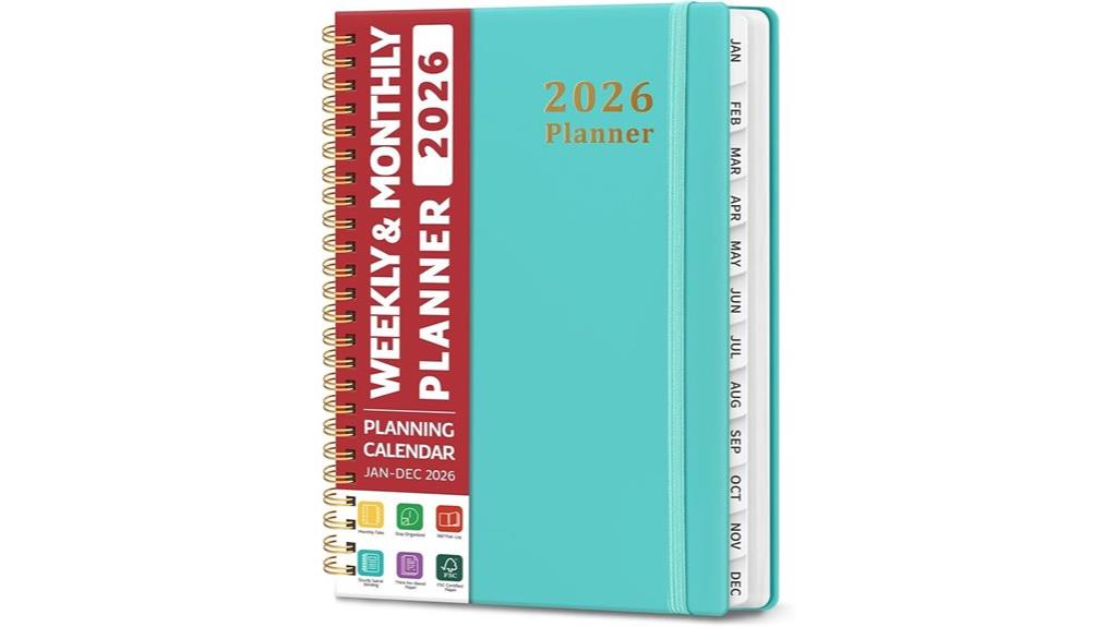 aquamarine weekly monthly planner