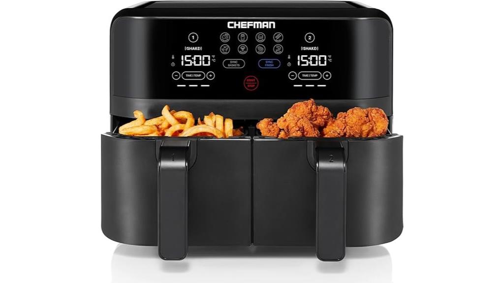 dual touch control air fryer
