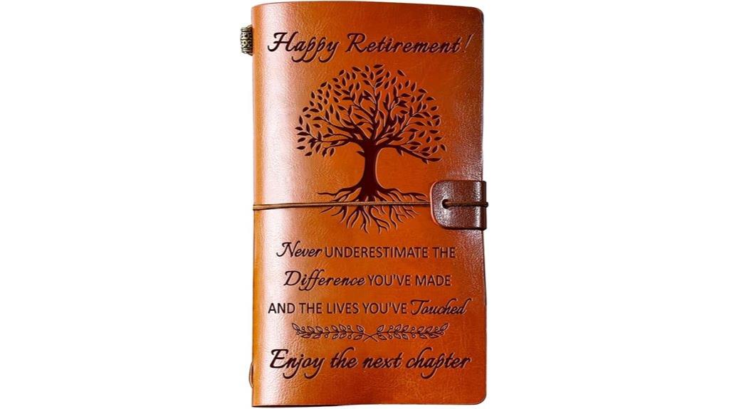 leather retirement travel journal