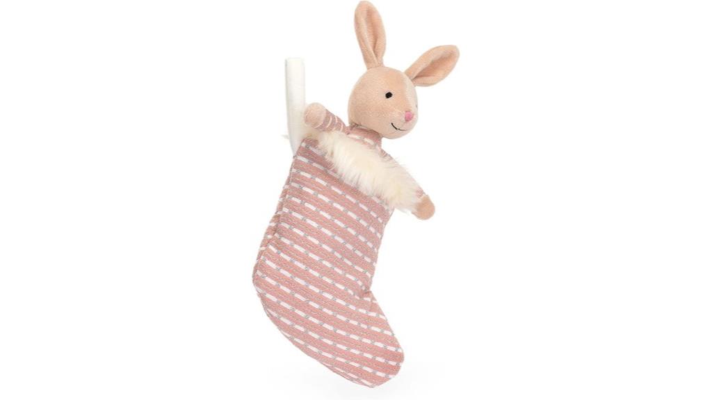 shimmering bunny stocking ornament