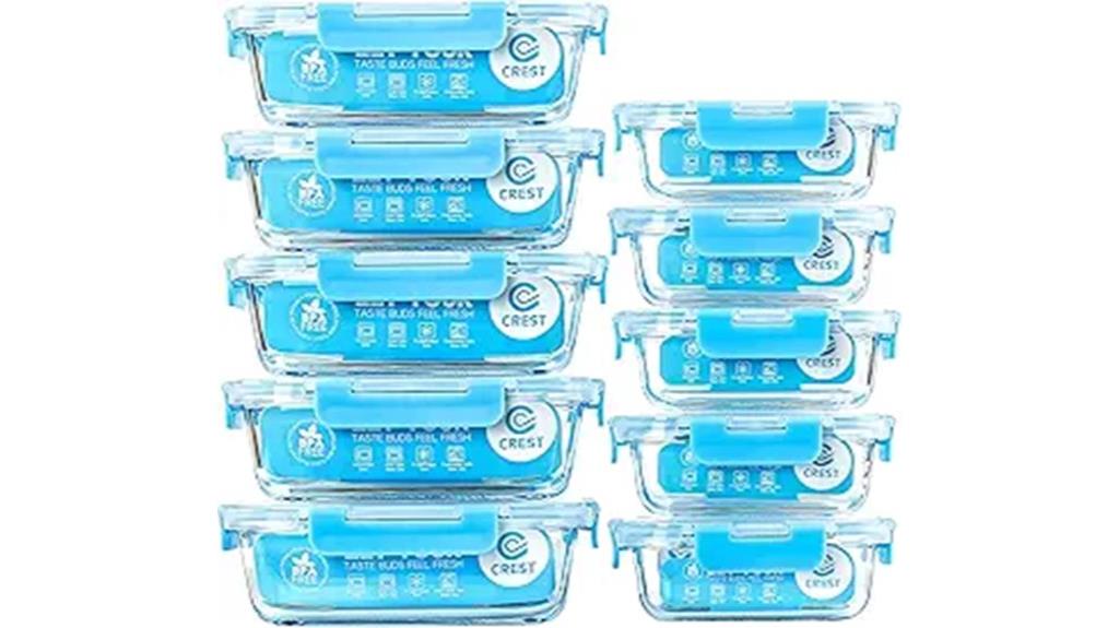 ten pack glass food containers