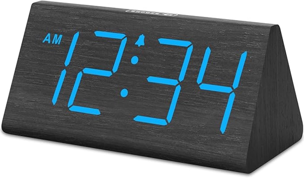 wooden alarm clock with usb