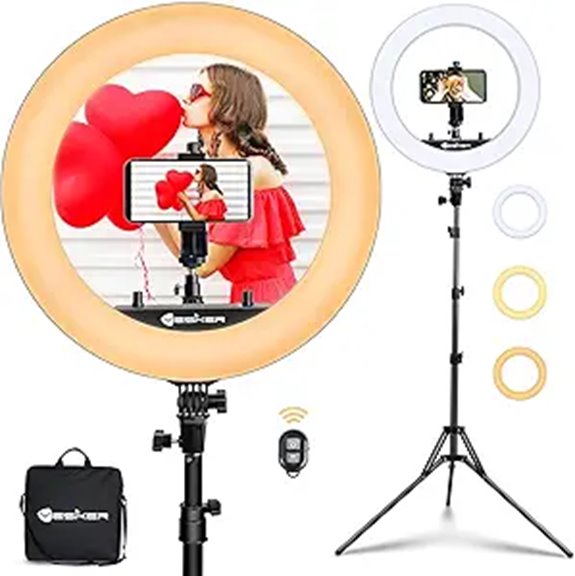 Yesker 18 Ring Light Kit with Stand and Phone Holder