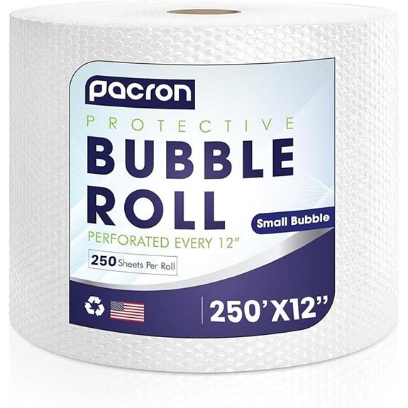 Bubble Wrap Roll 250FT x 12IN Clear Perforated