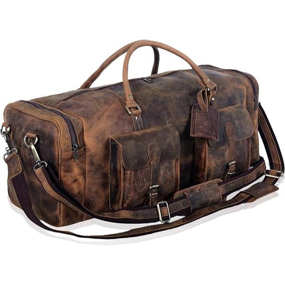 KomalC 28-Inch Leather Duffle Bag for Travel