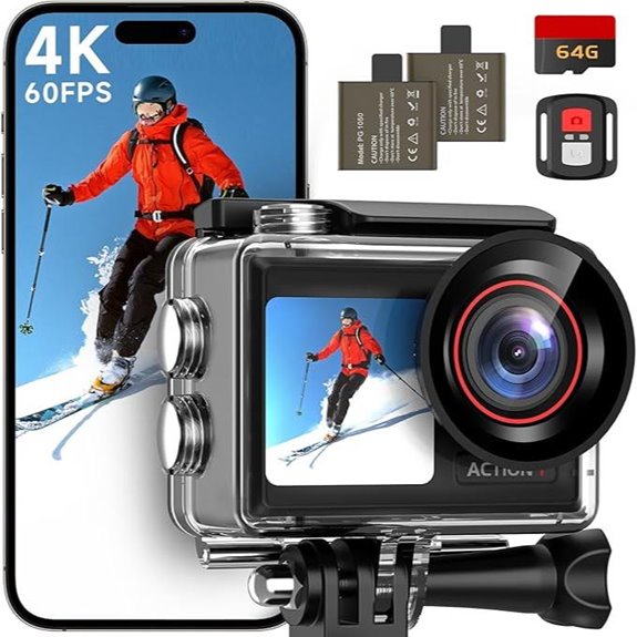 ODDV 4K Action Camera with Front LCD and WiFi