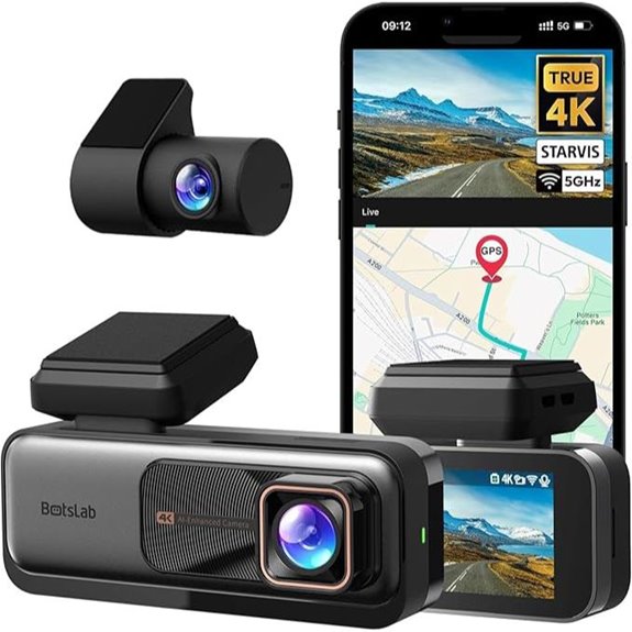 BOTSLAB 4K Dash Cam Front and Rear with WiFi
