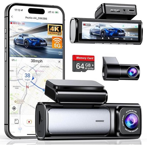 4K Dash Cam with Built-in WiFi and GPS