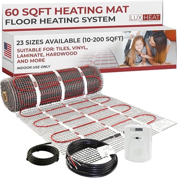 LuxHeat 60 sqft Floor Heating Mat Kit with Sensor