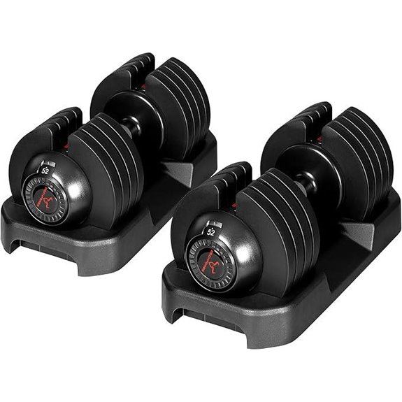Adjustable Dumbbells Set of 2 52 lbs for Home