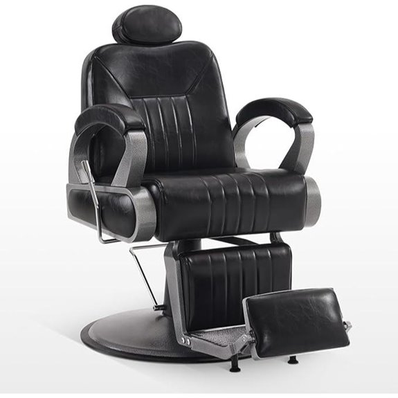 BarberPub Adjustable Reclining Barber Chair (Black)