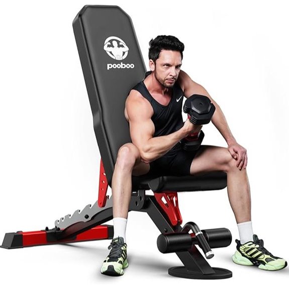 Pooboo Adjustable Weight Bench for Full-Body Workout