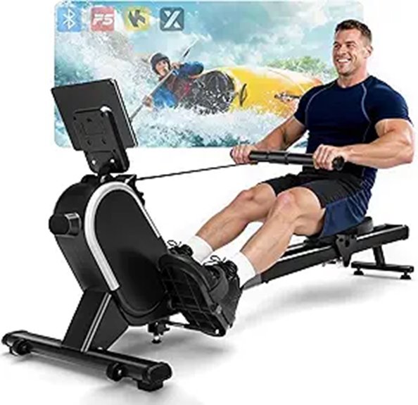 Magnetic Rowing Machine with Adjustable Resistance and LCD