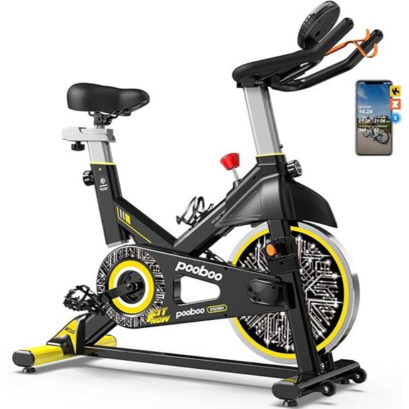 Pooboo Exercise Bike with Adjustable Resistance