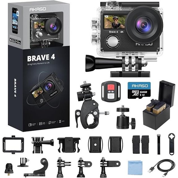 AKASO Brave 4 Action Camera with Accessories Bundle