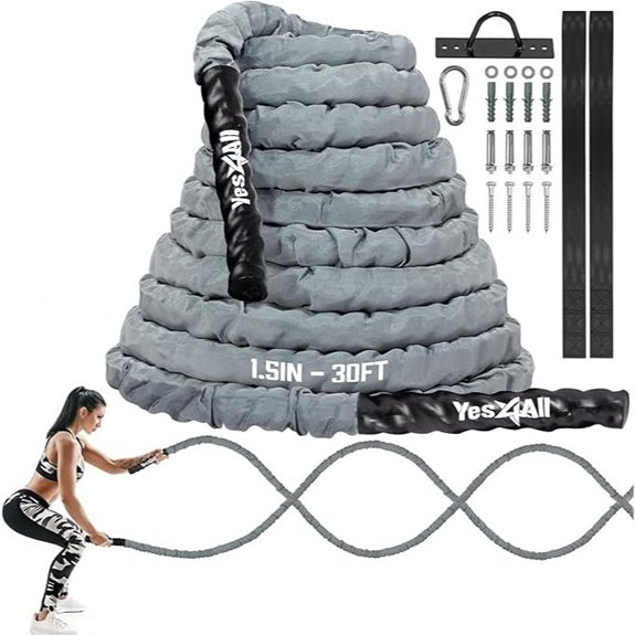 Yes4All Battle Ropes with Cover Anchor & Strap